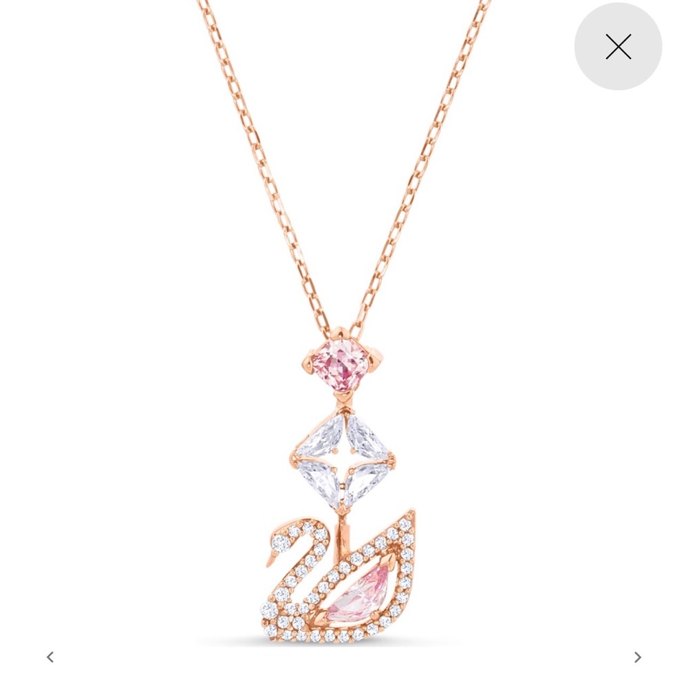 Dazzling Swan Y necklace
Swan, Pink, Rose gold-tone plated